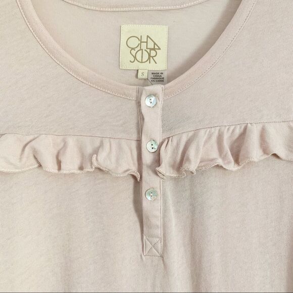 CHASER long sleeve ruffle button down top Sz S - Picture 4 of 9